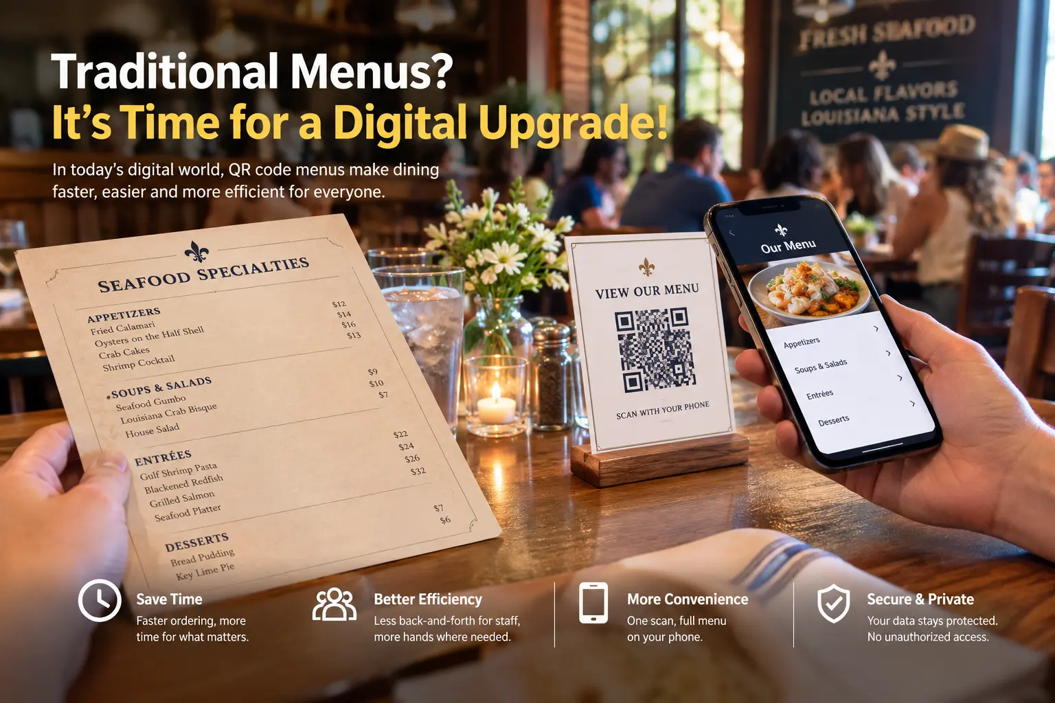 A Packed Seafood Spot Still Uses Paper Menus: Why Digital QR Codes Matter