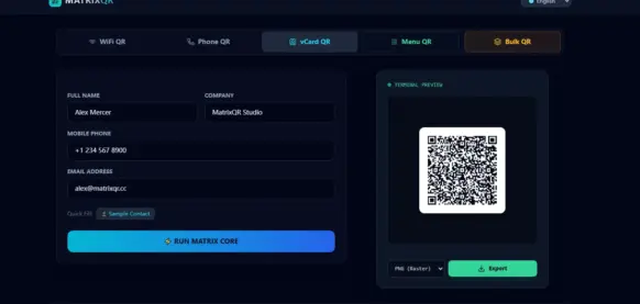 vCard QR Integration