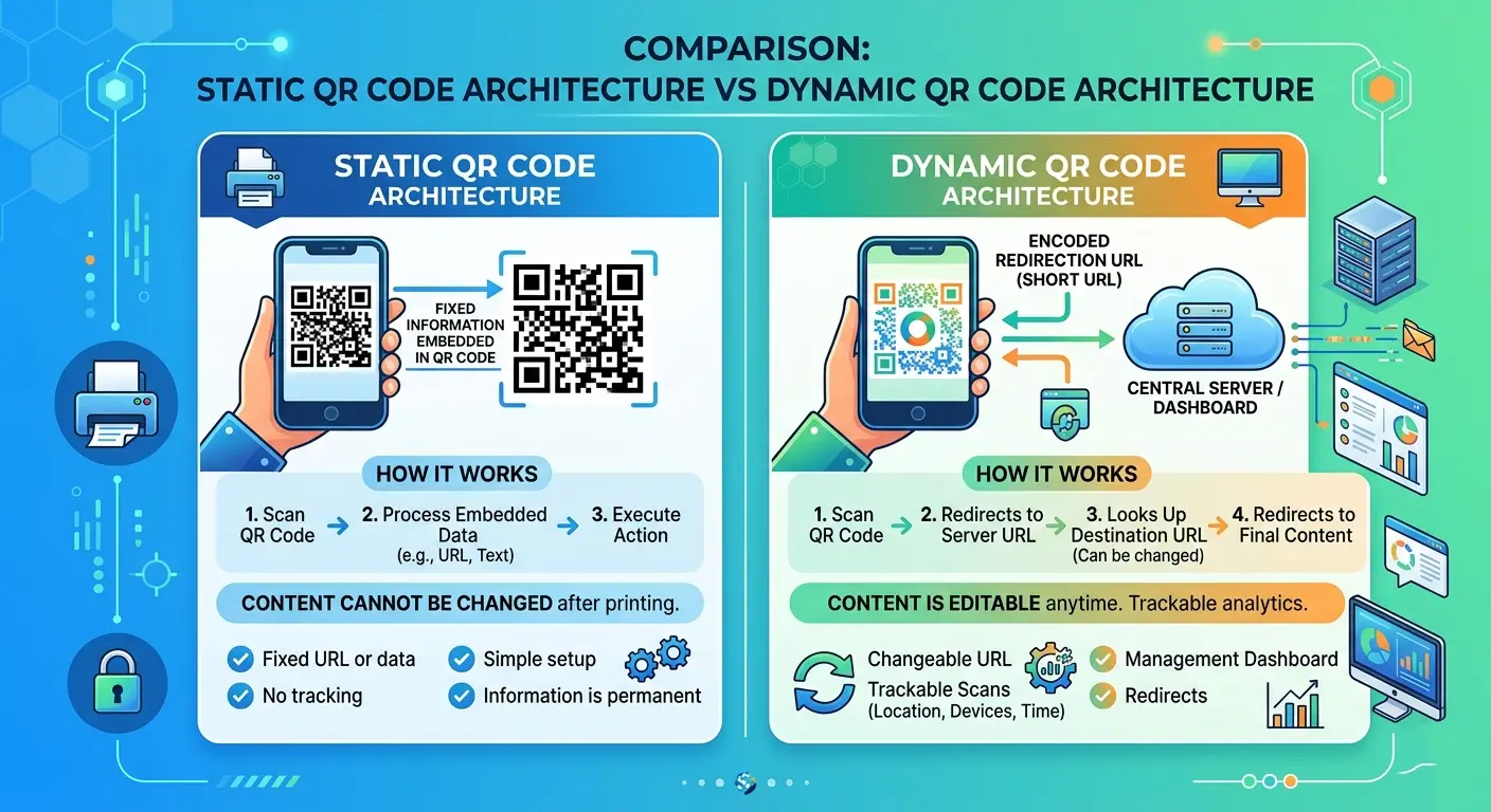 Static vs Dynamic QR Code Architecture